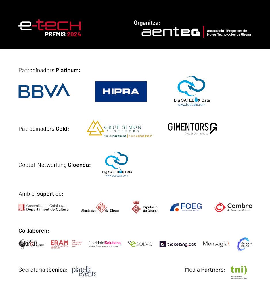 Patrocinadors dels Premis E-TECH 2024